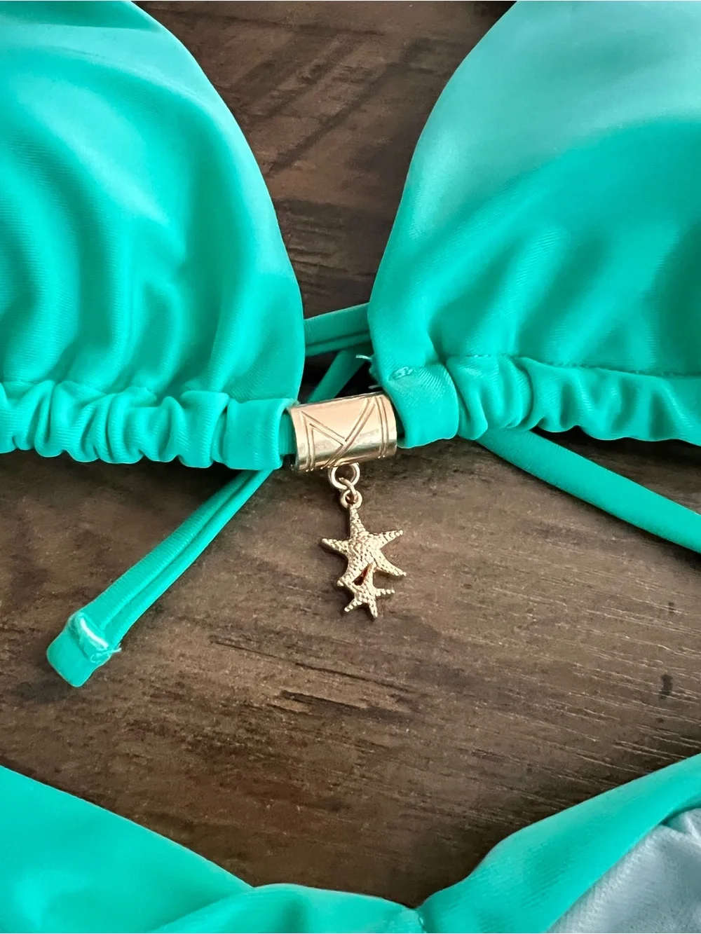 Turquoise Green Triangle Halter Thong Bikini Set